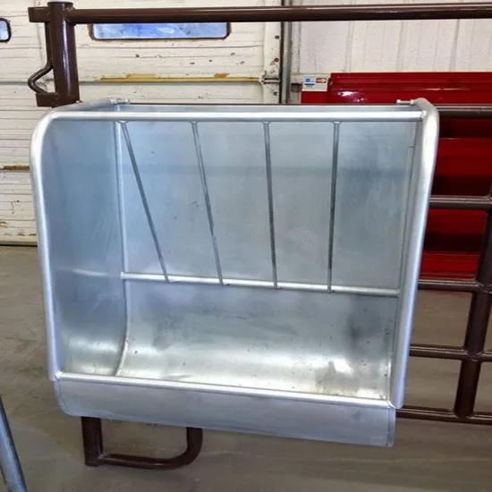 Galvanised Rectangular 4-Piece Hay Livestock Feeder