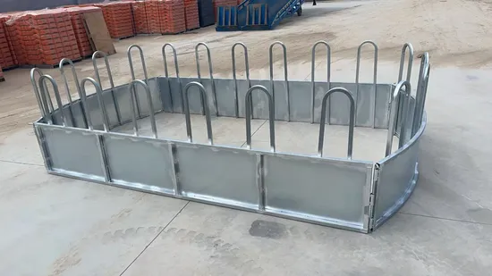 Galvanised Rectangular 4-Piece Hay Livestock Feeder